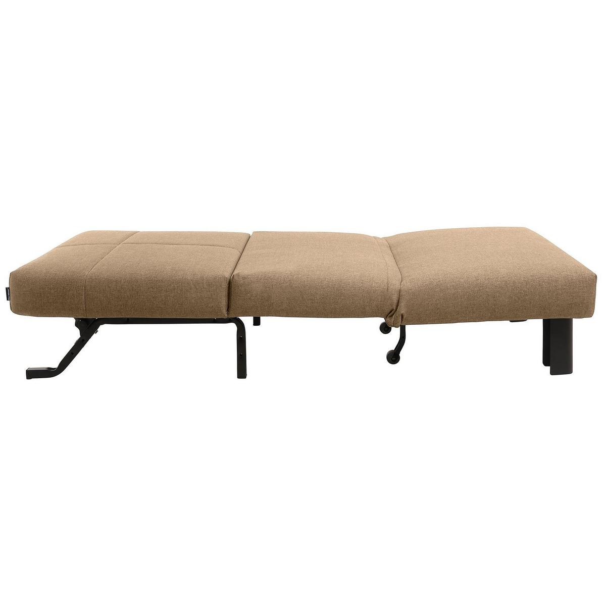 FALTSESSEL Kalomira Bezug Flachgewebe Metall schwarz / sand - Sandfarben, Kunststoff (100/85/85cm) - 58aufmkessel