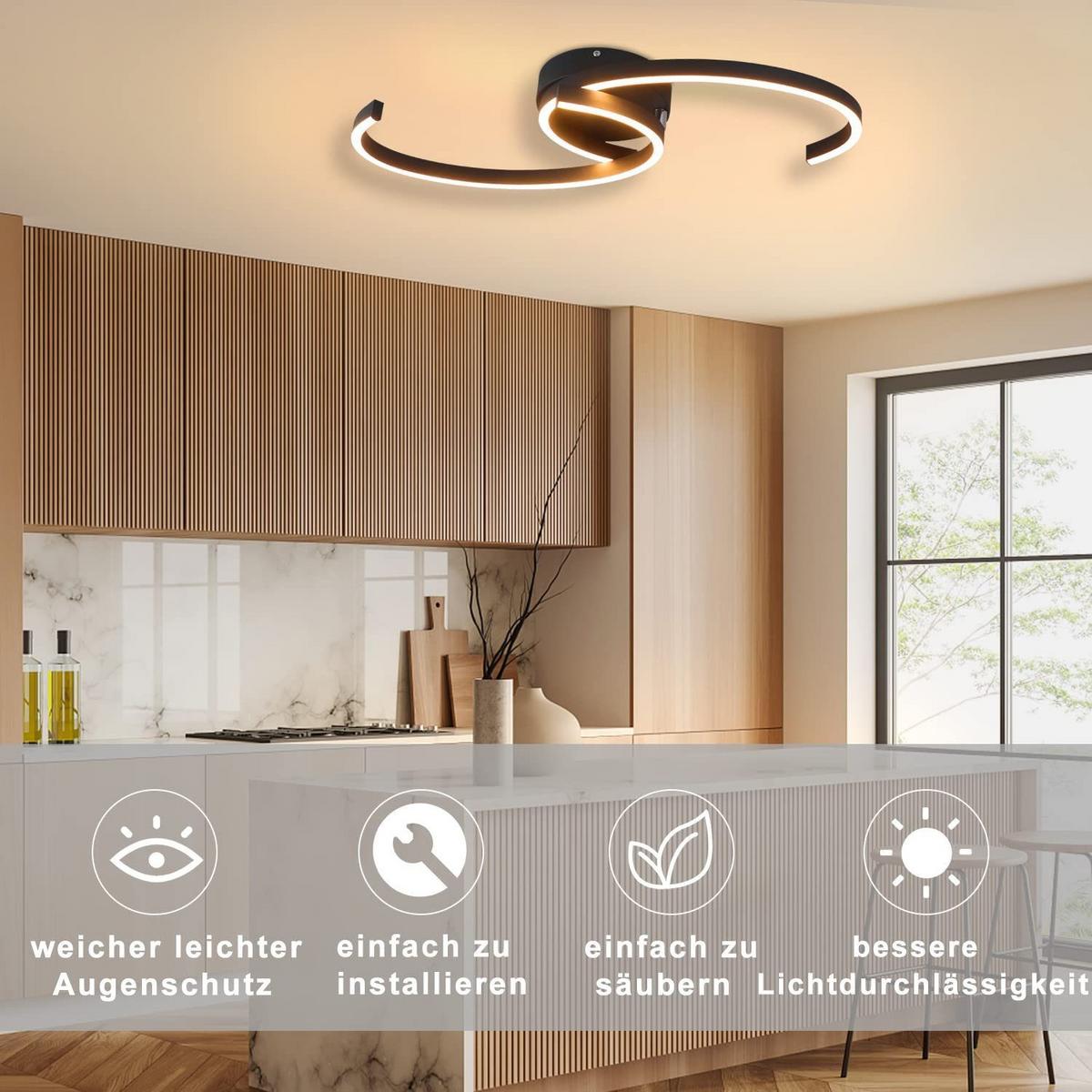 LED-DECKENLEUCHTE Oliver 60/16/9 cm - Schwarz, Metall (60/16/8cm) - ZMH