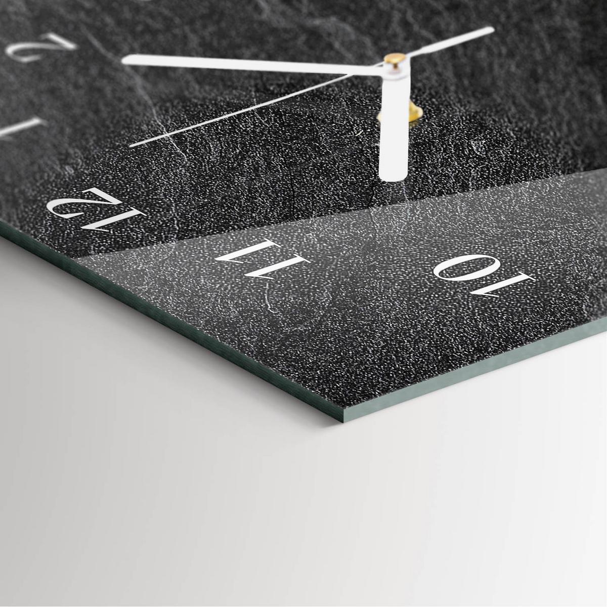 WANDUHR aus Glas 30x60 cm - Marmor - Grau, Glas (30/60/0.4cm) - TULUP