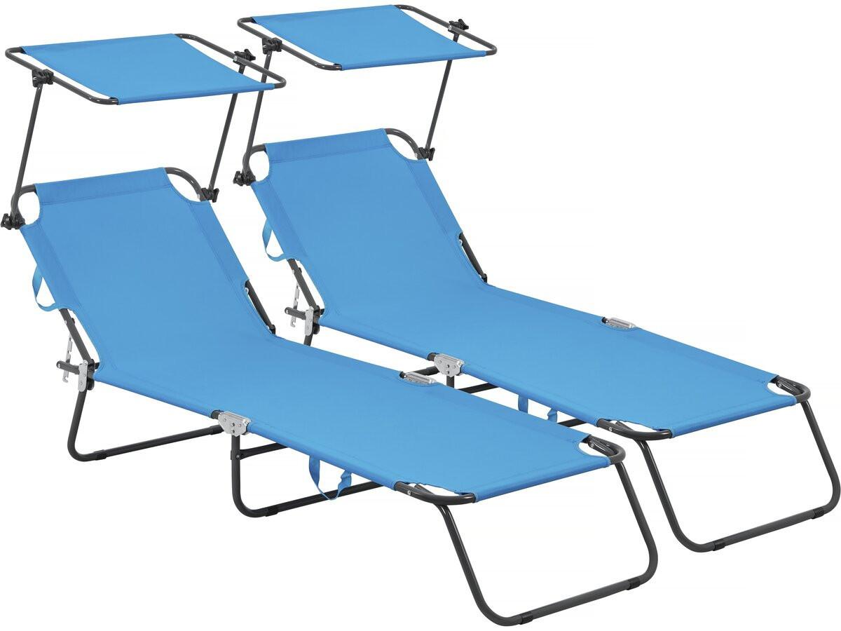SONNENLIEGE lazy Blau - Blau, Metall (54/73/180cm) - Habitat Garten