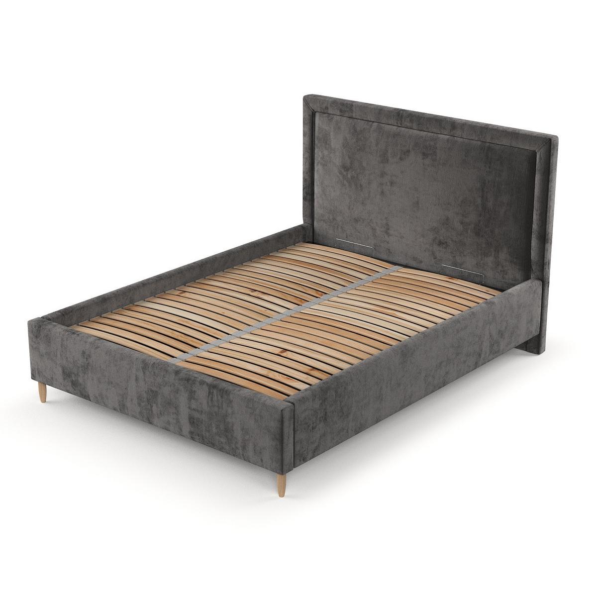 POLSTERBETT Vega 140/200 cm Anthrazit im Lotta Stoff - Anthrazit/Naturfarben, Holz/Holzwerkstoff (140/200cm) - AltaBeds