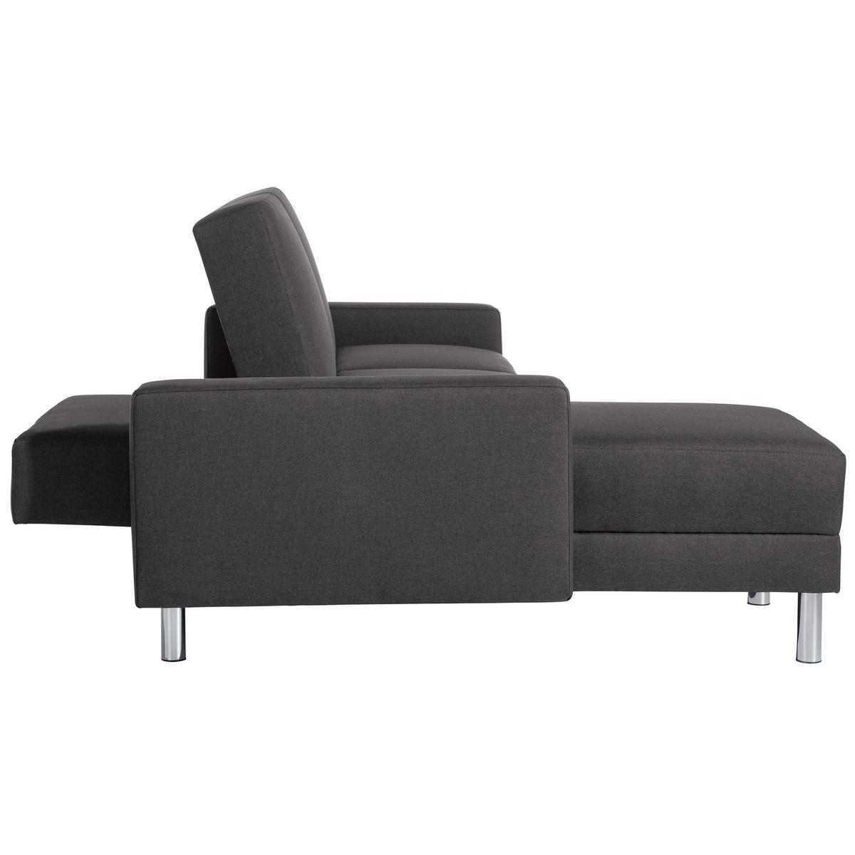 FUNKTIONSSOFA mit Hocker Katryna Flachgewebe anthrazit - Anthrazit, Kunststoff (144/92/230cm) - 58aufmkessel