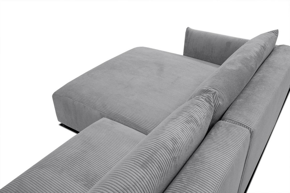 ECKSOFA TAUER 5-Sitzer, hellgrau - Hellgrau/Schwarz, Holzwerkstoff/Kunststoff (174/292cm) - Wozimo