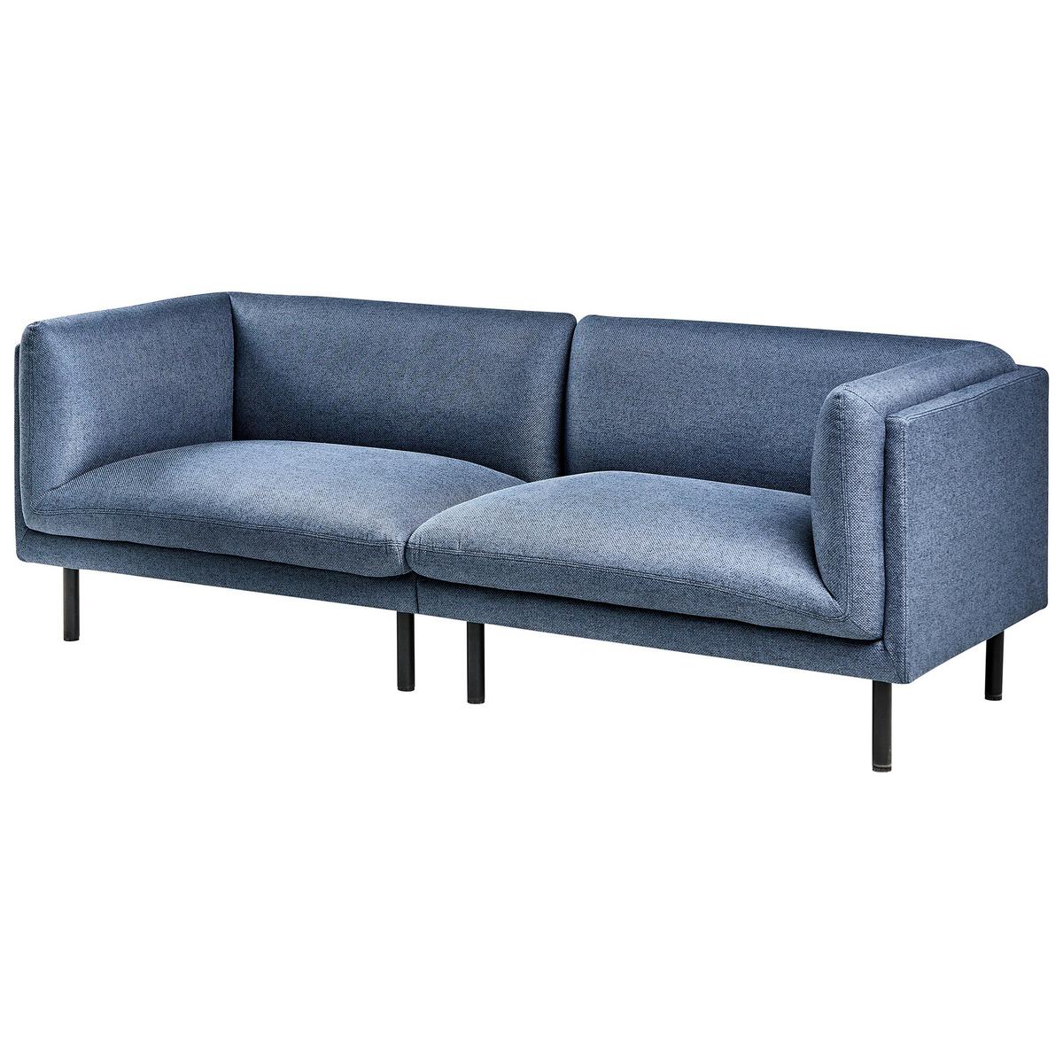 3-SITZER-SOFA Stoff Dunkelblau Vorgod - Dunkelblau, Textil (221/76/84cm) - Beliani