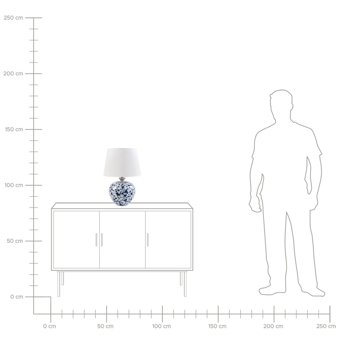 TISCHLAMPE Porzellan Weiß/Blau Silves - Blau/Weiß, Keramik (33/33/50cm) - Beliani