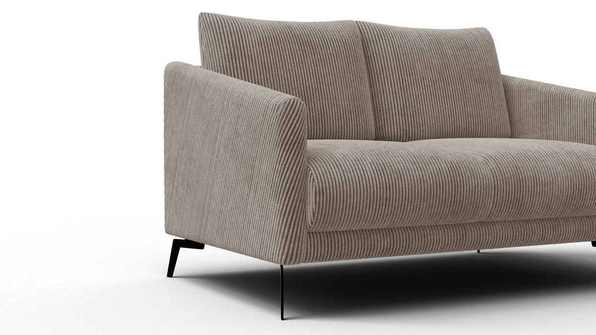 SOFA VILT 2-Sitzer, taupe - Taupe/Schwarz, Holzwerkstoff/Textil (142/89/94cm) - Wozimo