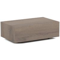 COUCHTISCH Noma Rechteckig in Eiche Braun, Blockform mit versteckten Rollen 90/55/28 cm - Greige/Schwarz, Holzwerkstoff (55/90/28cm) - WFL GROUP