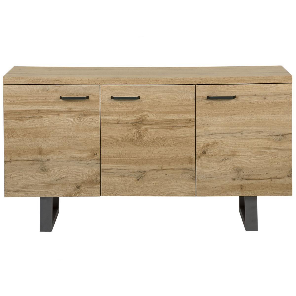 SCHRANK Hellbraun Timber - Braun, Holzwerkstoff (140/79/42cm) - Beliani