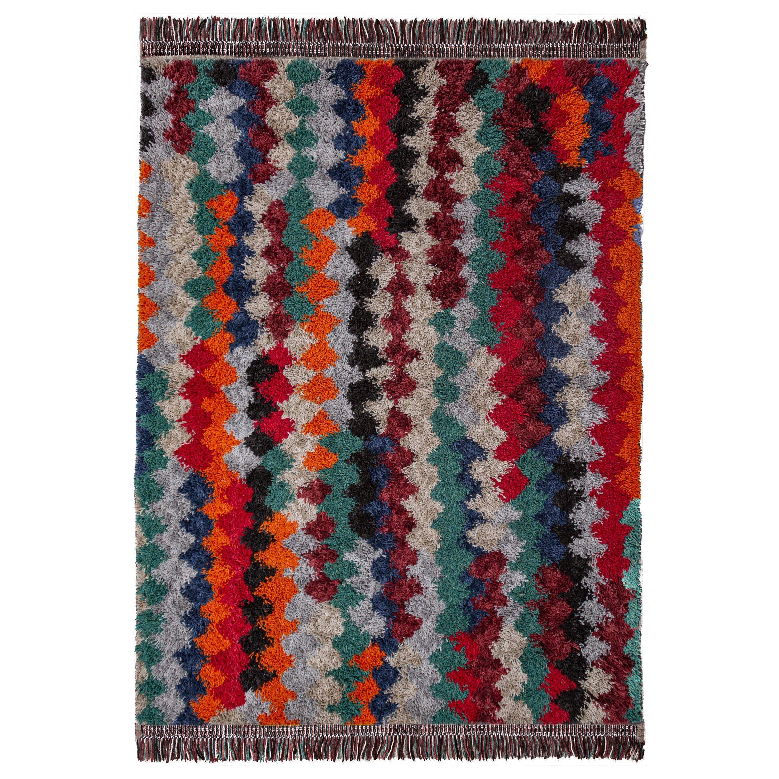 HOCHFLORTEPPICH mit Fransen TAFRAUT, im Berber-Stil, aus Polyester, Bunt, 133 x 190 cm - Multicolor, Textil (190/133cm) - KADIMA DESIGN