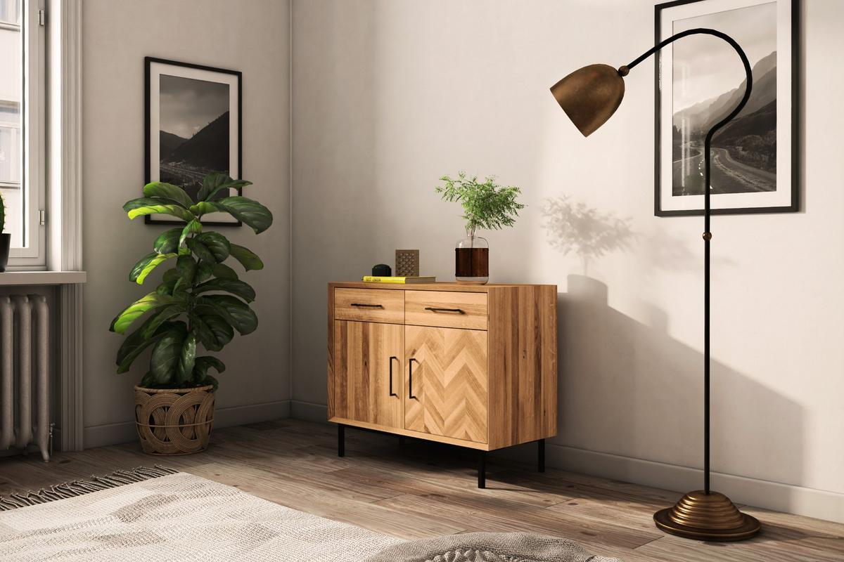 KOMMODE LEON Wildeiche - Wildeiche, Holz (97/80/45cm) - byoak