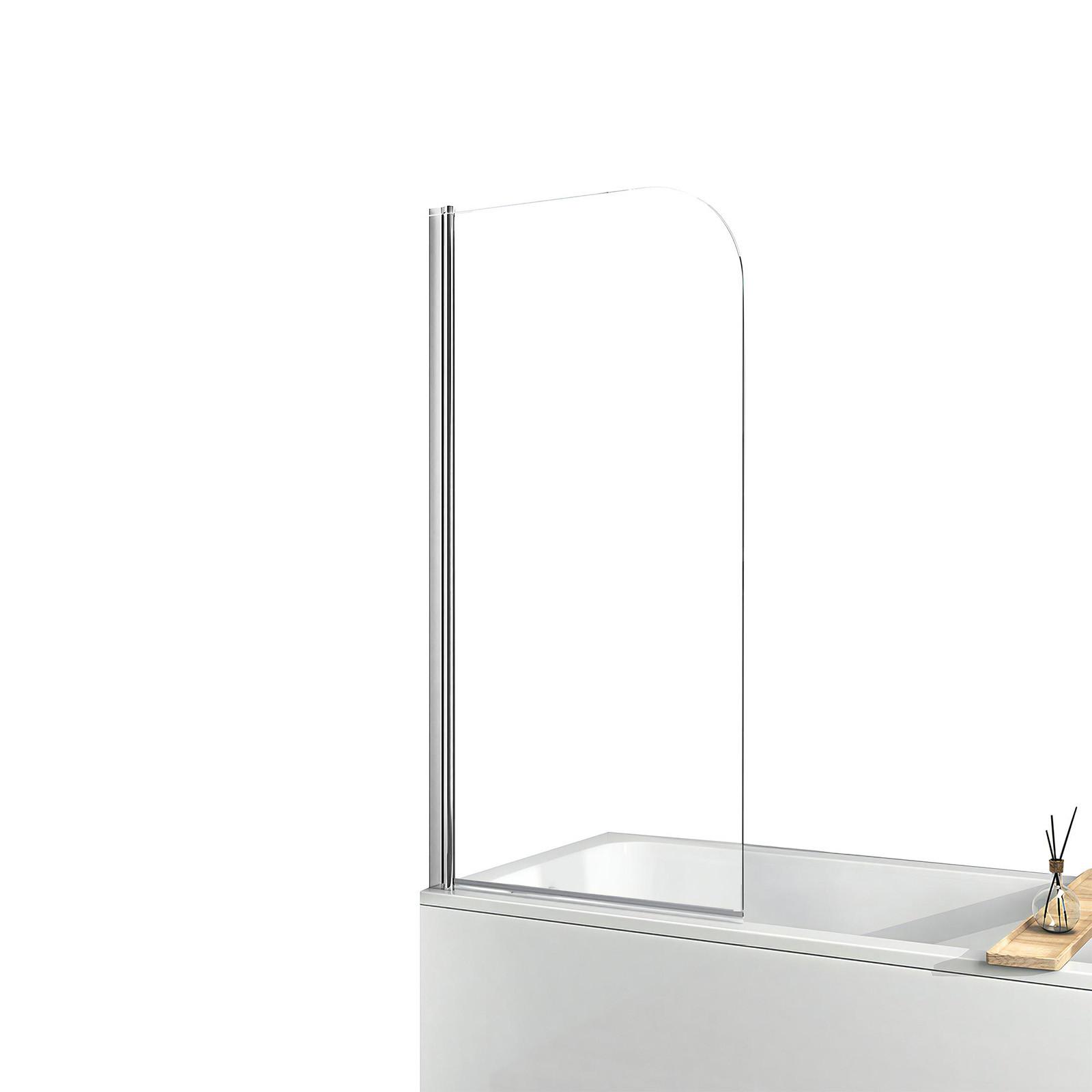DUSCHWAND für Badewannen mit Schwenkfunktion Leicht zu Reinigen 70/140 cm - Transparent, Glas (70/140cm) - EMKE