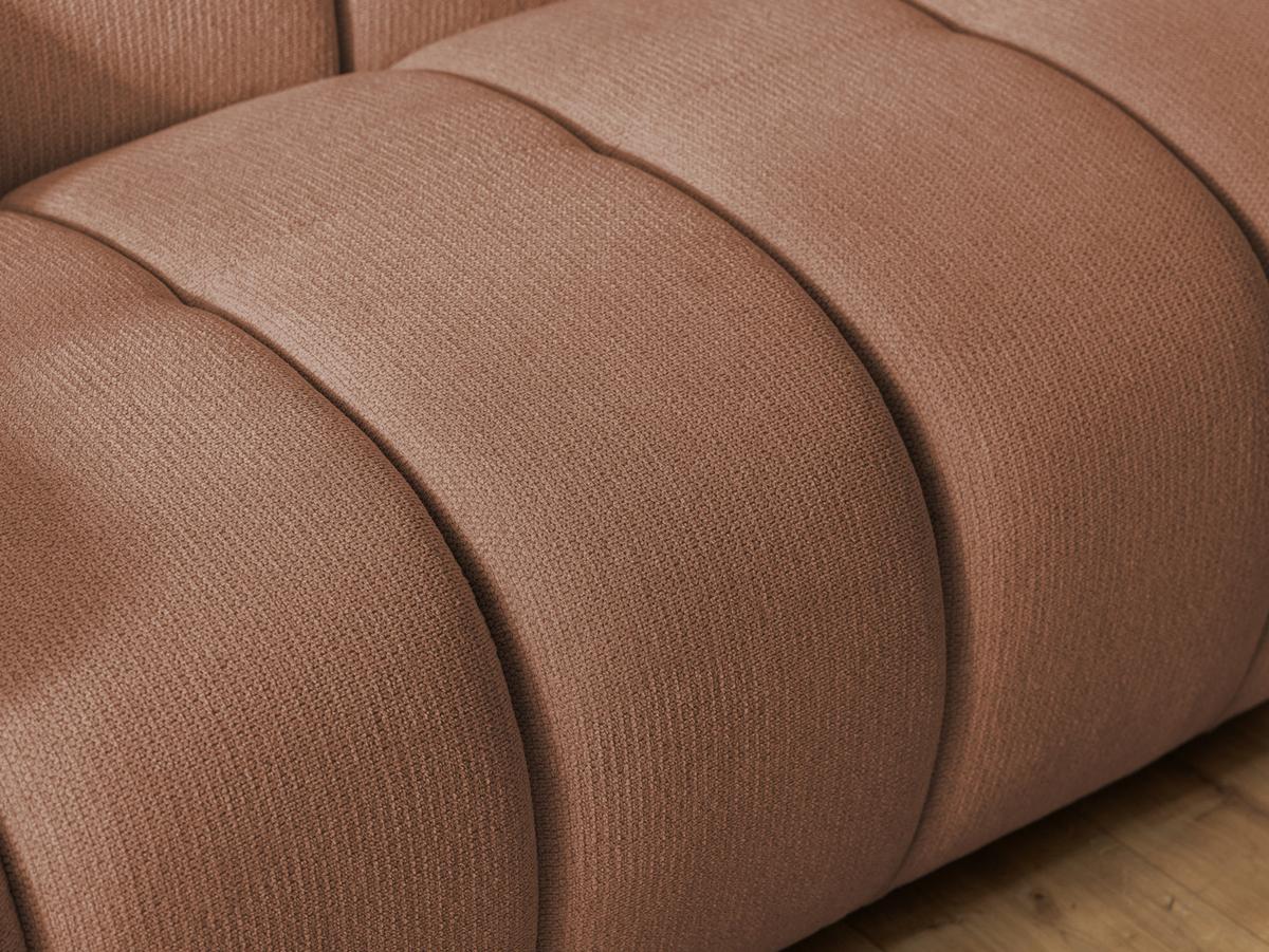 SESSEL Nubira in tief gesteppter Bubble-Optik aus weichem Terrakotta Strukturstoff im modernen Design - Terracotta/Schwarz, Holz/Kunststoff (115/69/89cm) - S-Style Möbel