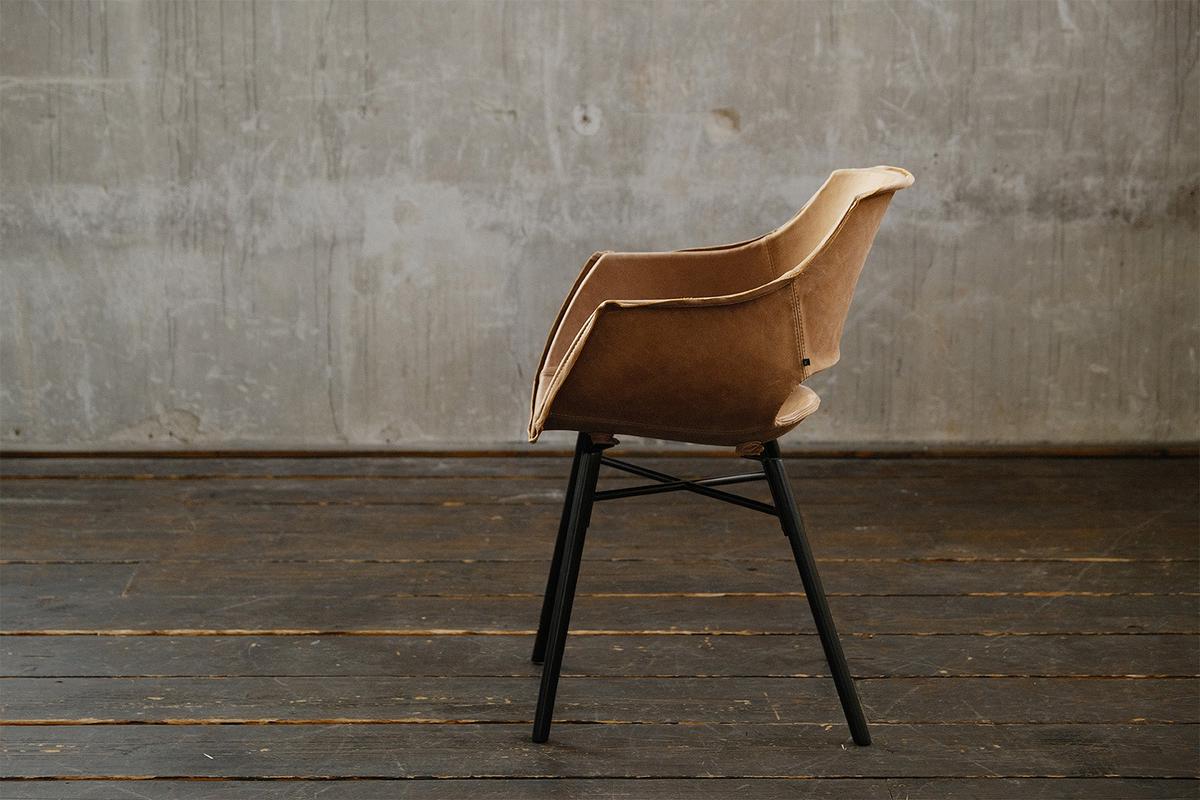 STUHL ZAJA Braun Leder (1er-Set) - Braun, Leder (57/82/59cm) - KAWOLA