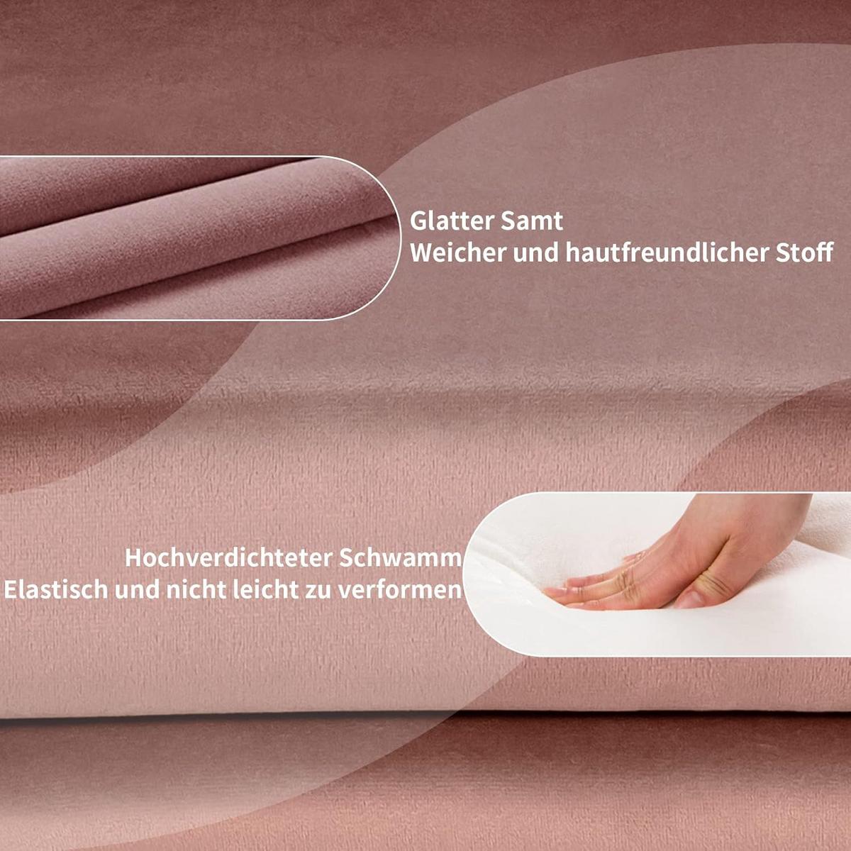 ESSZIMMERSTUHL Samt Drehsessel Pink - Pink, Metall (61/86/52cm) - COSTWAY