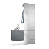 GARDEROBE Carlton Paneel in Beton Oxid Optik - Hellgrau, Holzwerkstoff (105/193/35cm) - Vladon