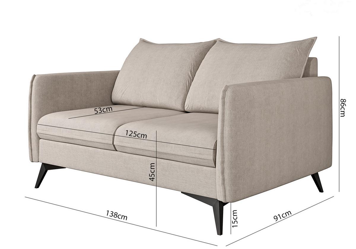 2-SITZER-SOFA Pulse Beige Luxusmicrofaser - Ecru/Beige, Holz/Textil (138/86/91cm) - S-Style Möbel