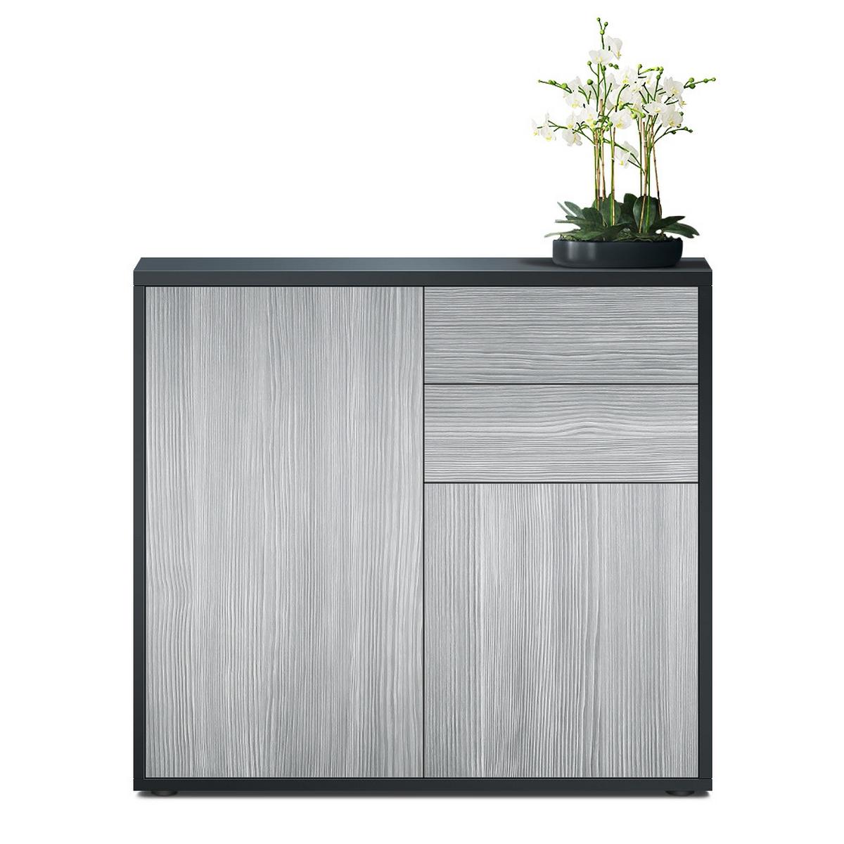 KOMMODE Ben Front in Avola-Anthrazit - Anthrazit, Holzwerkstoff (79/74/36cm) - Vladon