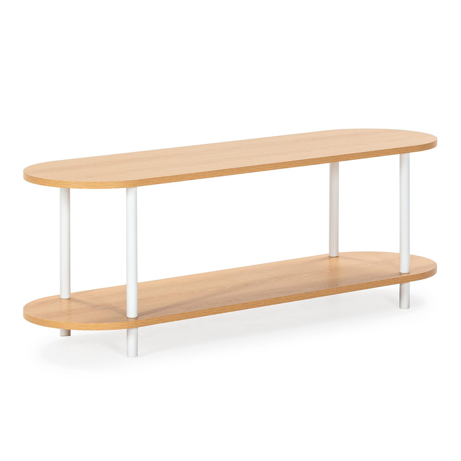 TV-ELEMENT Montana 2 Regalböden Eiche-Optik/Weiß - Eichefarben, Holzwerkstoff (130/45/38cm) - VS Venta-stock