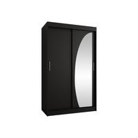 SCHWEBETÜRENSCHRANK Wika 120 cm - Silberfarben/Schwarz, Holzwerkstoff/Kunststoff (120/200/62cm) - MIRJAN24