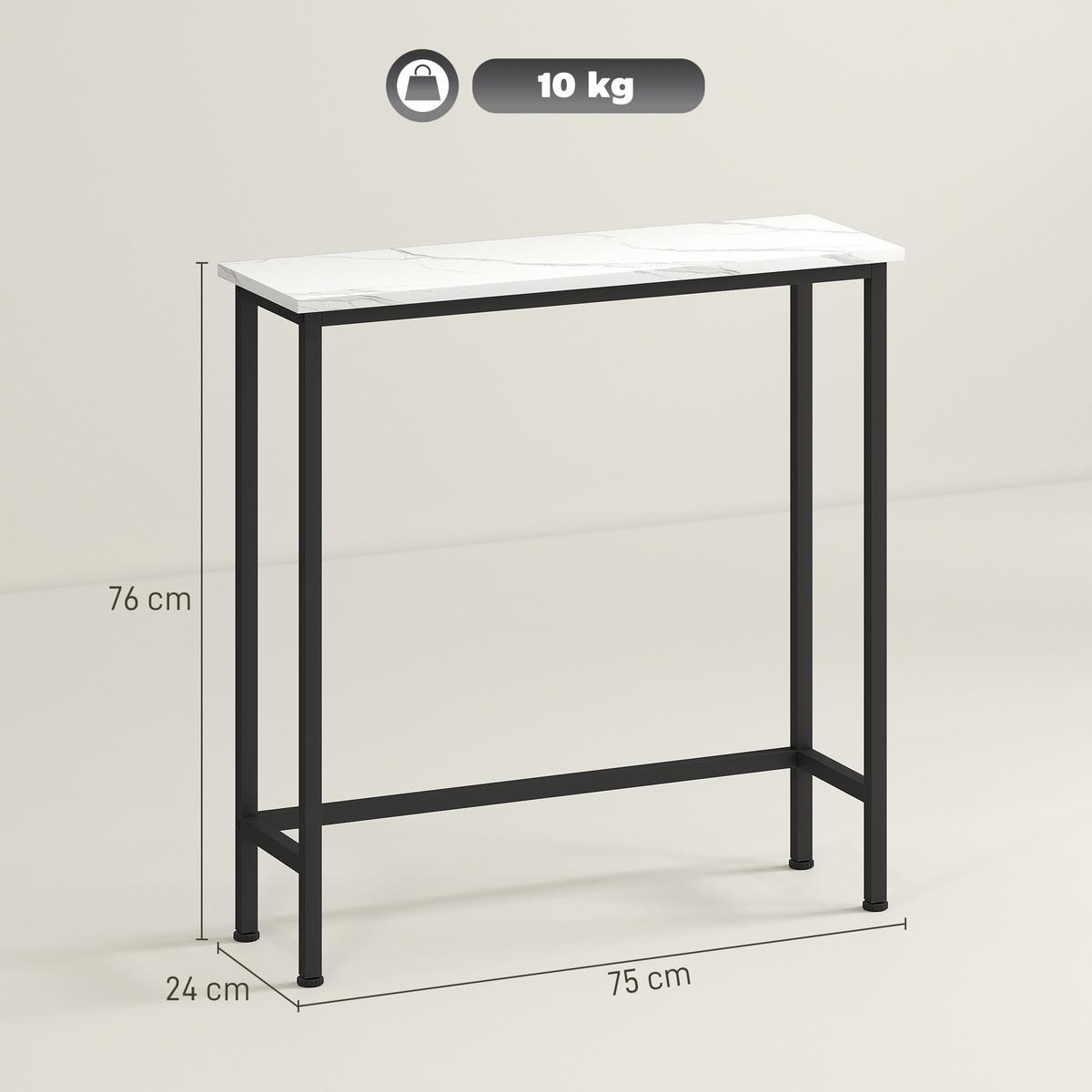 KONSOLENTISCH Spanplatte Metall Schwarz - Schwarz, Holzwerkstoff (75/24/76cm) - HOMCOM
