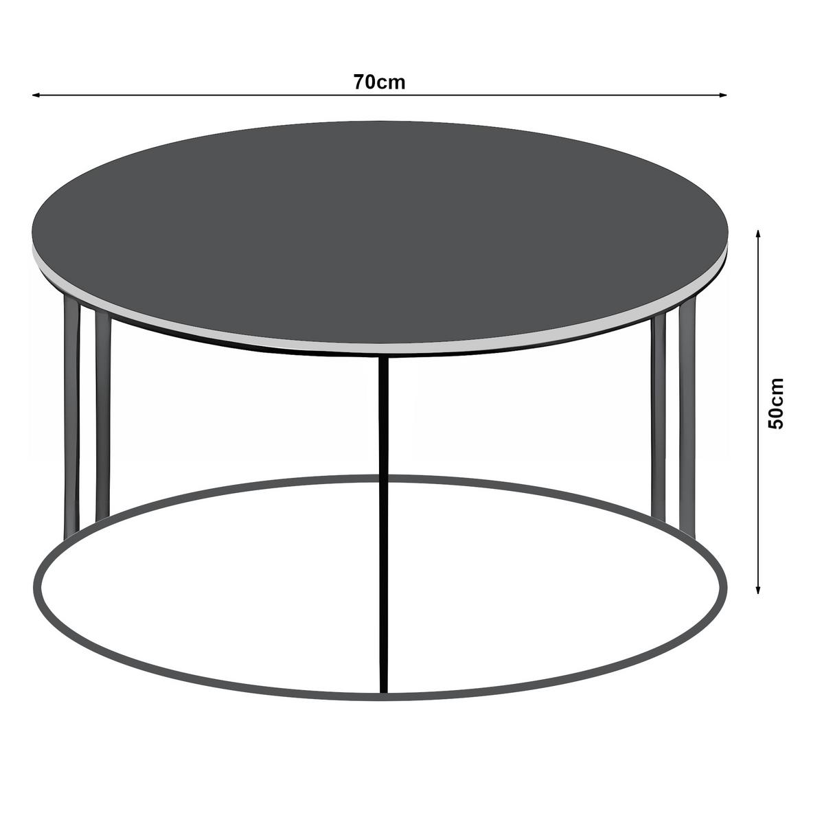 COUCHTISCH Aulum 70/70/50 - Silberfarben/Weiß, Holzwerkstoff/Metall (70/70/50cm) - [en.casa]