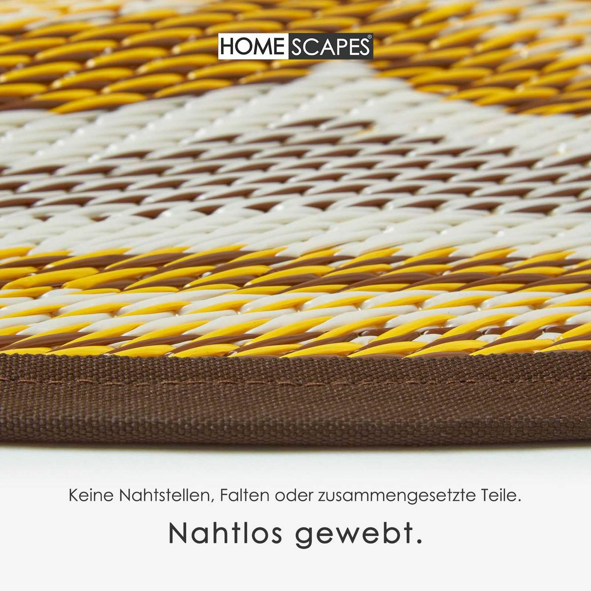OUTDOORTEPPICH Rae, orientalisch gemustert rund 180 cm - Gelb, Kunststoff (180/180cm) - Homescapes