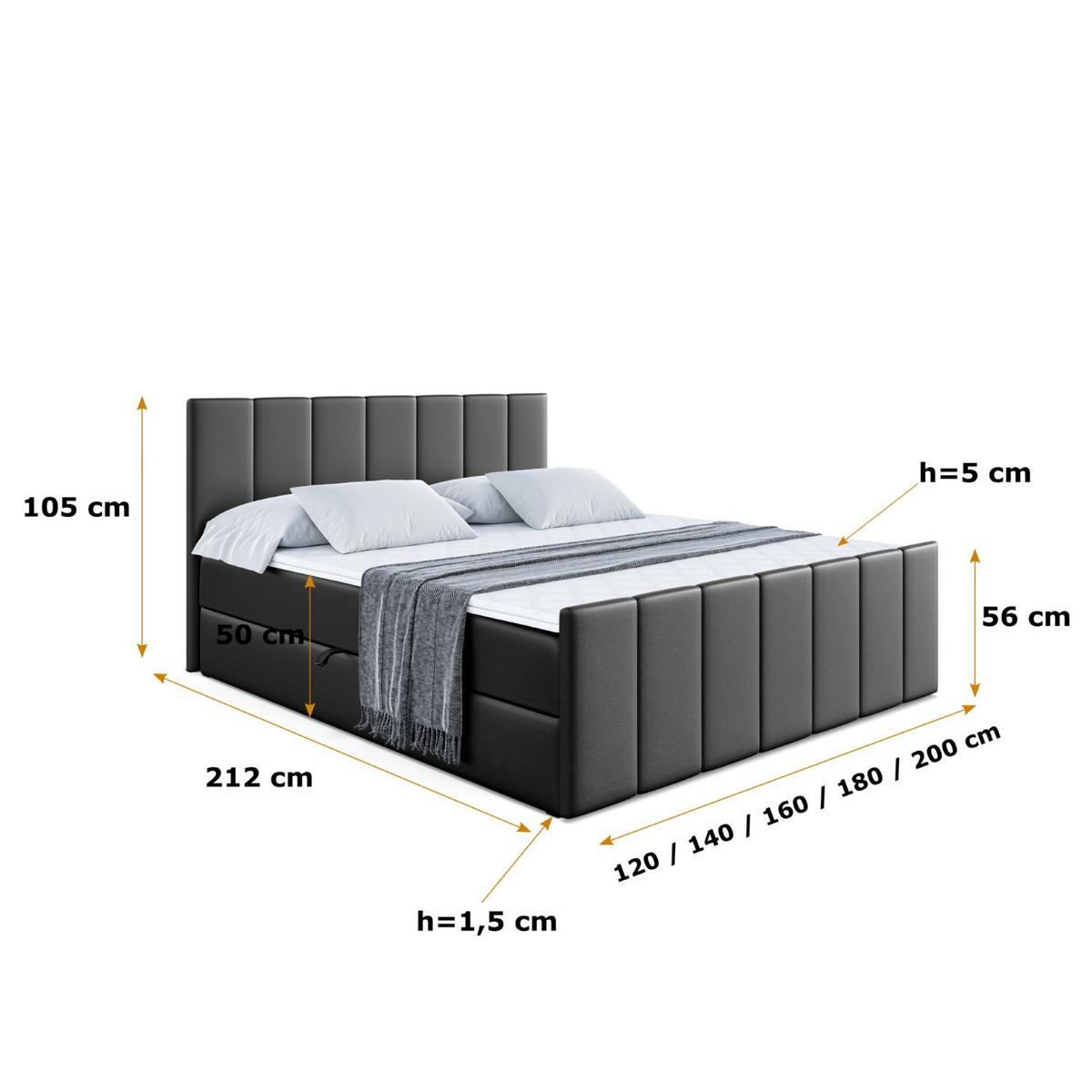 BOXBETT MOETI-Z - 200x200 cm - H4 - Schwarz Hochglanz - Schwarz Hochglanz, Holzwerkstoff (200/200cm) - ALTDECOR
