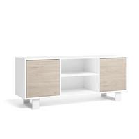 LOWBOARD, Weiß, Eiche, 137/40/57cm - Weiß/Naturfarben, Holzwerkstoff (137/57/40cm) - Skraut Home