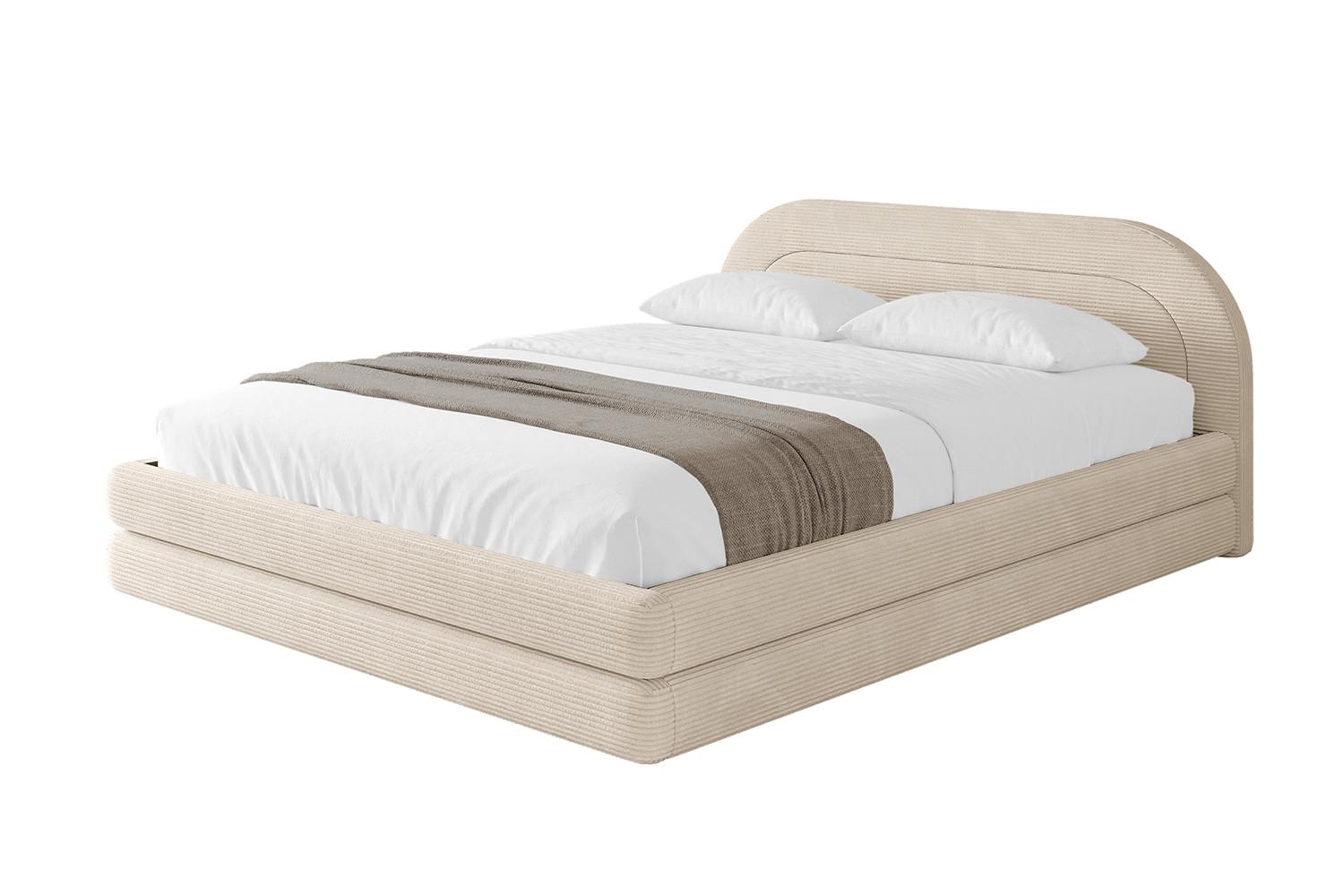 POLSTERBETT mit Bettkasten und Lattenrost, Bett mit Matratze H3/H4 - LERIS-v1 180x200 Beige - Creme, Holzwerkstoff/Textil (180/200cm) - ALTDECOR
