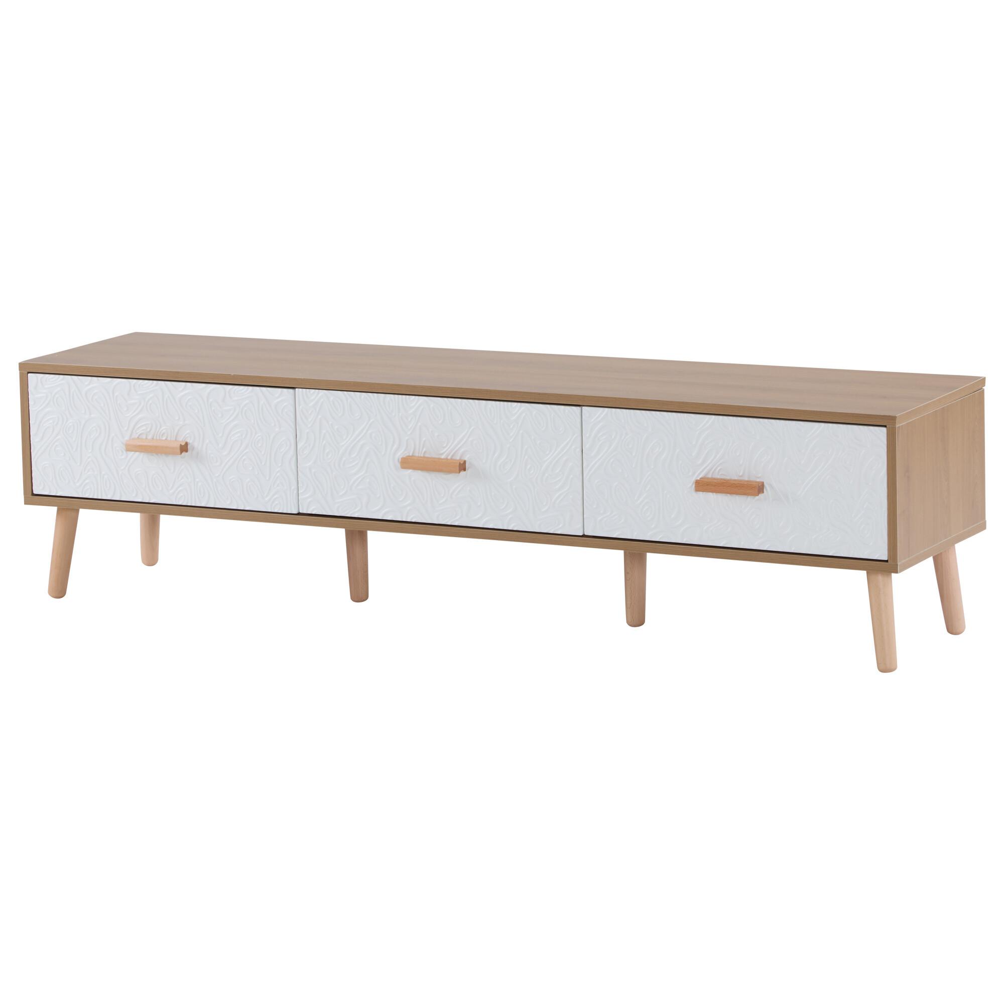 TV-MÖBEL Heller Holzoptik 150/35/39 cm - Grau, Holzwerkstoff (35/39/150cm) - Urban Meuble
