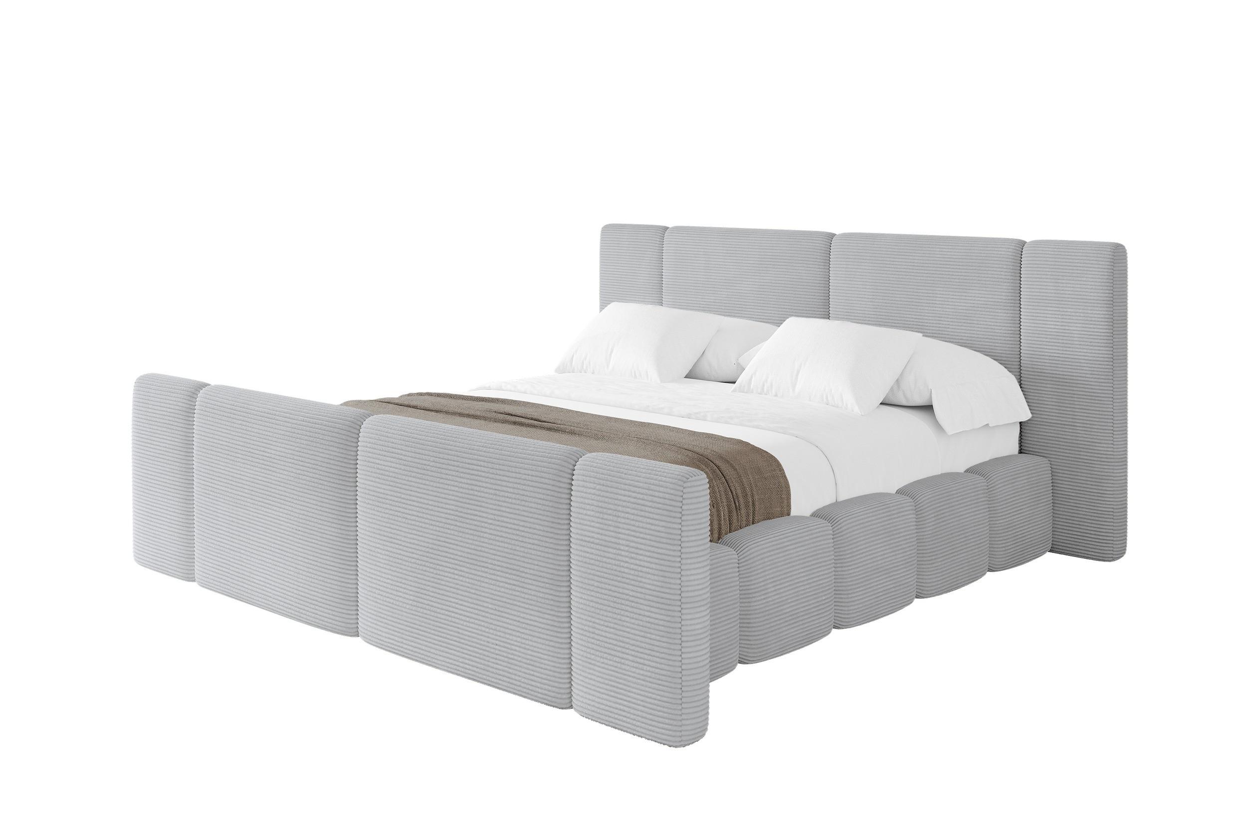POLSTERBETT mit Bettkasten, Fußteil und Lattenrost, Bett mit Matratze H3/H4 - NILO-Z 160x200 Grau - Anthrazit, Holzwerkstoff/Textil (160/200cm) - ALTDECOR