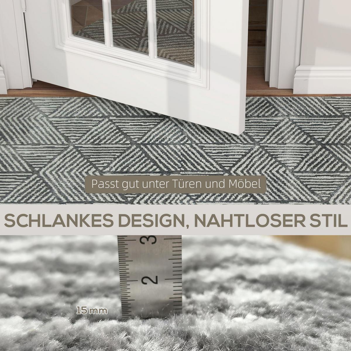 TEPPICH Polypropylen Dunkelgrau - Dunkelgrau, Kunststoff (80/150cm) - HOMCOM