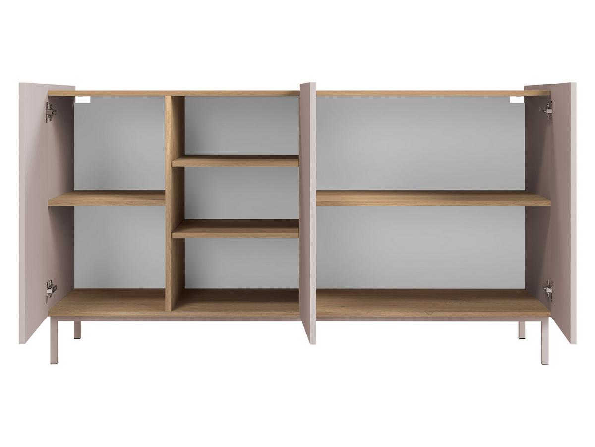 SIDEBOARD System 77 - Schwarz, Holzwerkstoff/Metall (153/85/44cm) - MIRJAN24