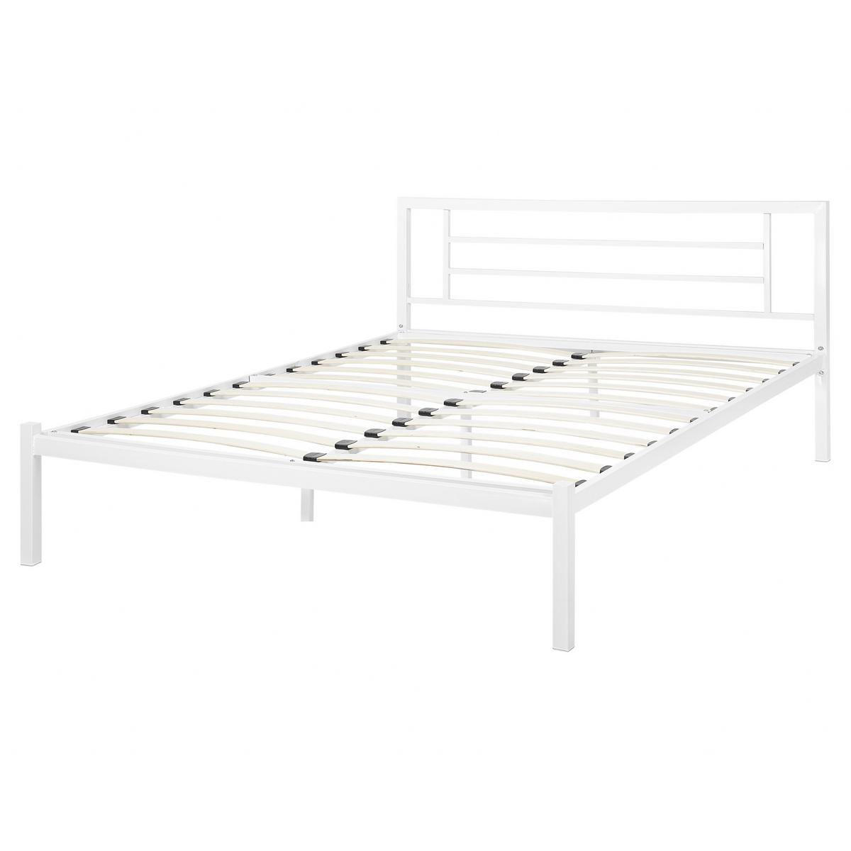 METALLBETT 140/200cm Weiß Cusset - Weiß, Metall (140/200cm) - Beliani