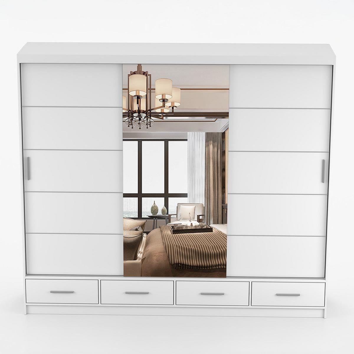 KLEIDERSCHRANK Florence 250 cm, 250/215/64, 2-türig, weiß - Weiß, Holzwerkstoff (250/215/64cm) - imoebel24