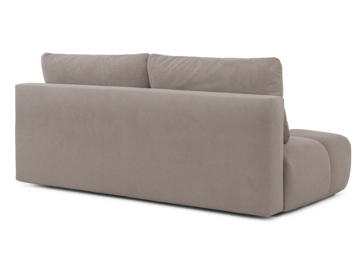SCHLAFSOFA Belluno aus hochwertigem Taupe Plüschstoff mit Bettkasten und tiefen Steppungen in Bubble-Optik - Taupe/Schwarz, Holz/Kunststoff (205/87/105cm) - S-Style