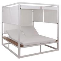 LOUNGE-GARTENLIEGE M63B Weiß, Cremeweiß - Weiß, Metall (200/200/200cm) - MCW