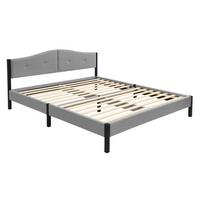 POLSTERBETT 160x200 cm Grau mit Lattenrost und Leinenstoff - Grau, Holzwerkstoff/Textil (160/200cm) - ML-DESIGN