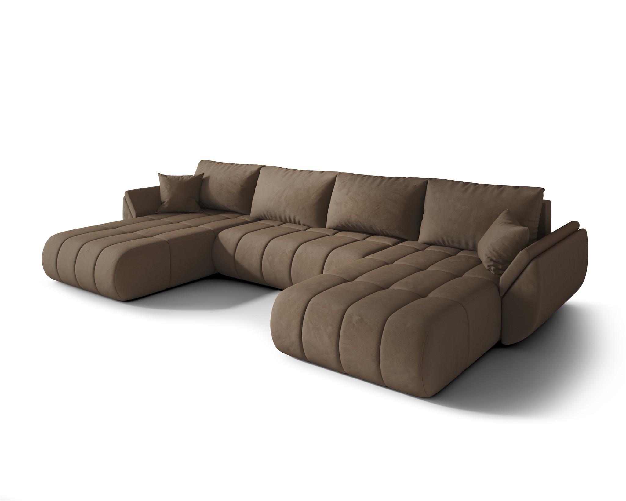 WOHNLANDSCHAFT Misato In Monolith - Braun, Holzwerkstoff/Textil (384/85/175cm) - Fun Möbel