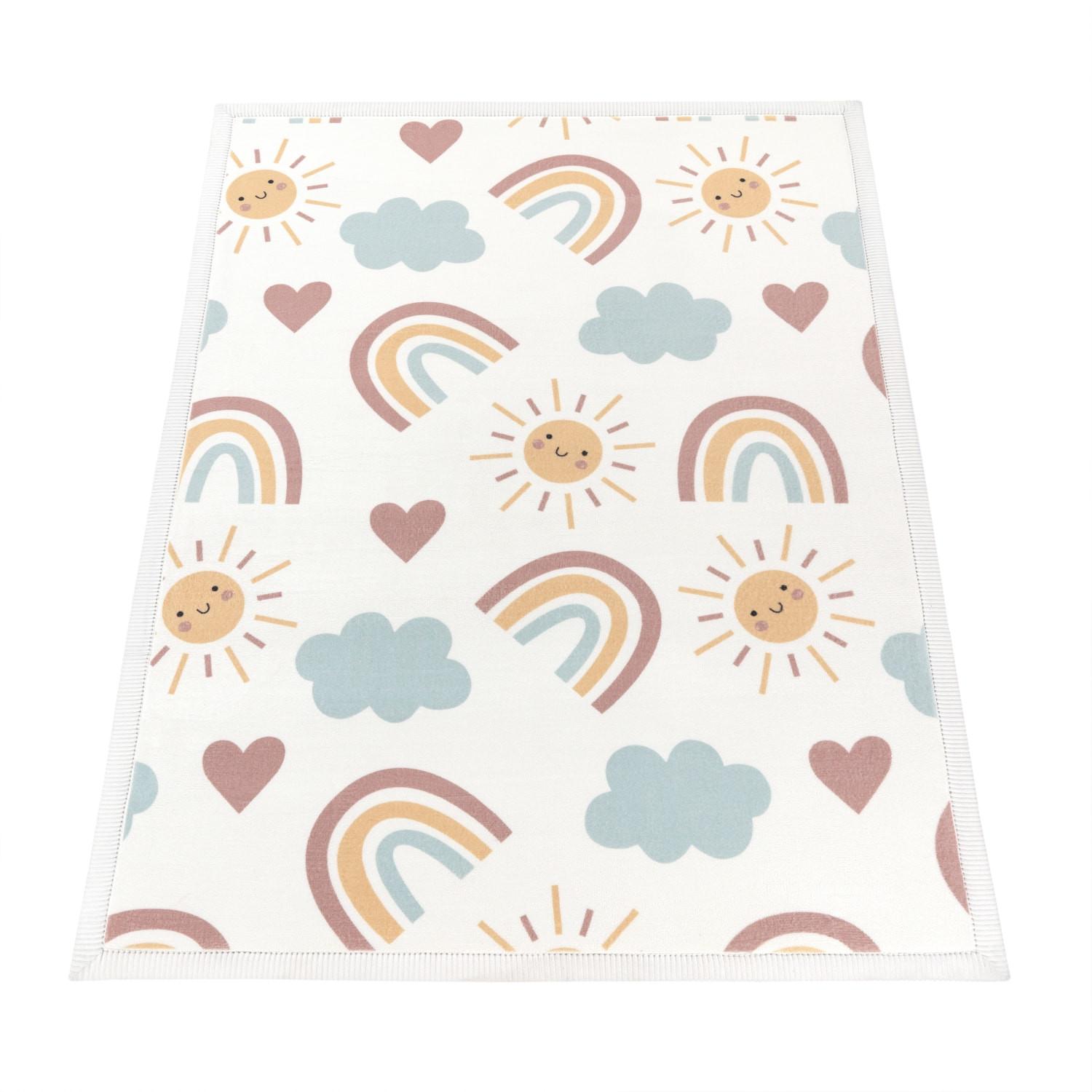 KINDERTEPPICH Waschbar, mit Regenbogen-Motiv, aus Polyester, Mehrfarbig, 140 x 200 cm - Multicolor, Textil (200/140cm) - KADIMA DESIGN