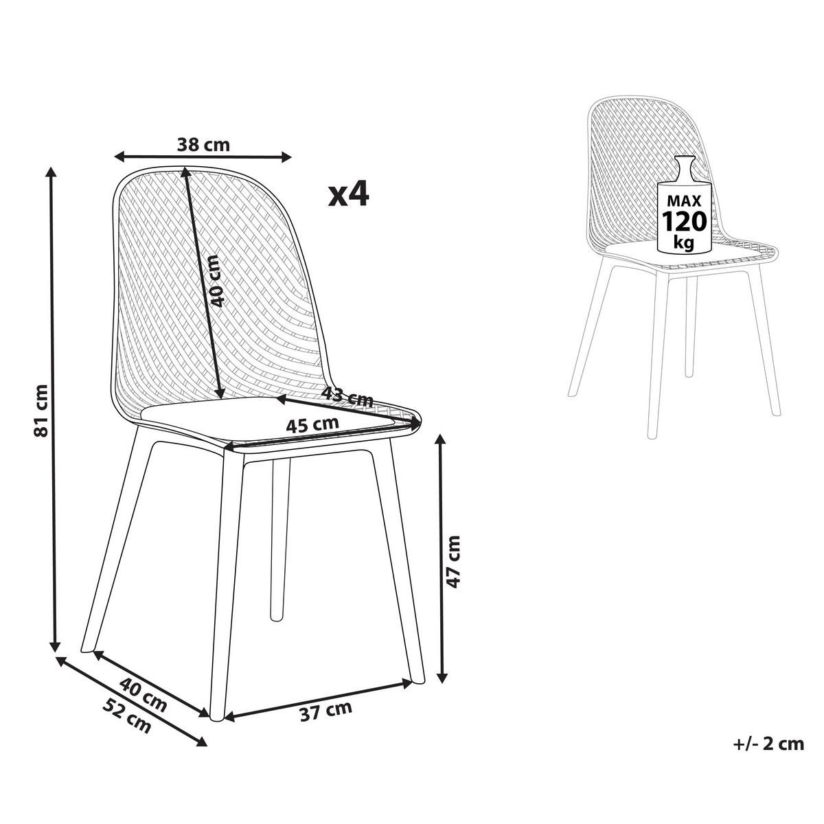 ESSZIMMERSTUHL 4er-Set Kunststoff Grün Emory - Grün, Kunststoff (45/81/52cm) - Beliani