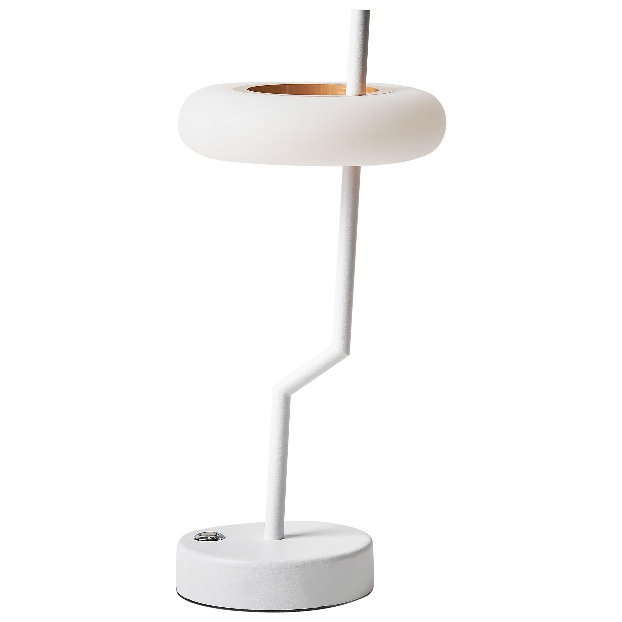 LED-TISCHLEUCHTE Weiß/Heller Holzfarbton Alviela - Hellbraun/Weiß, Metall (16/16/36cm) - Beliani