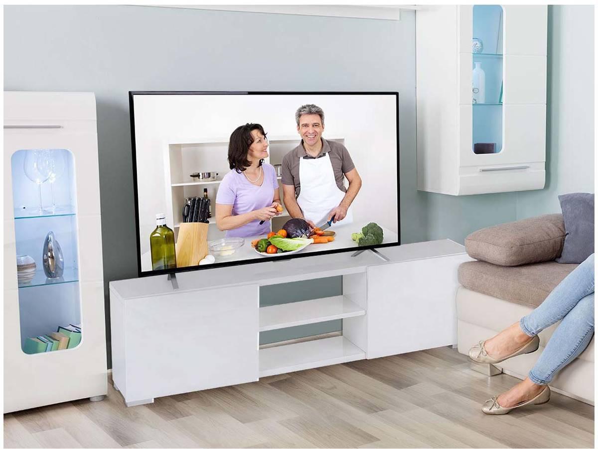 TV-MÖBEL frida Grau - Hellgrau, Holzwerkstoff (31/43/155cm) - Habitat Garten