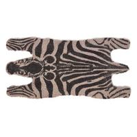 FUSSMATTE Zebra, Kokos 38/75 cm - Schwarz, Naturmaterialien (38/75cm) - Homescapes