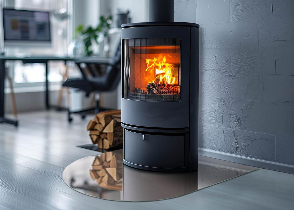 GLASPLATTE für Kamin 80x70 cm - Orange, Glas (80/70/0.4cm) - TULUP