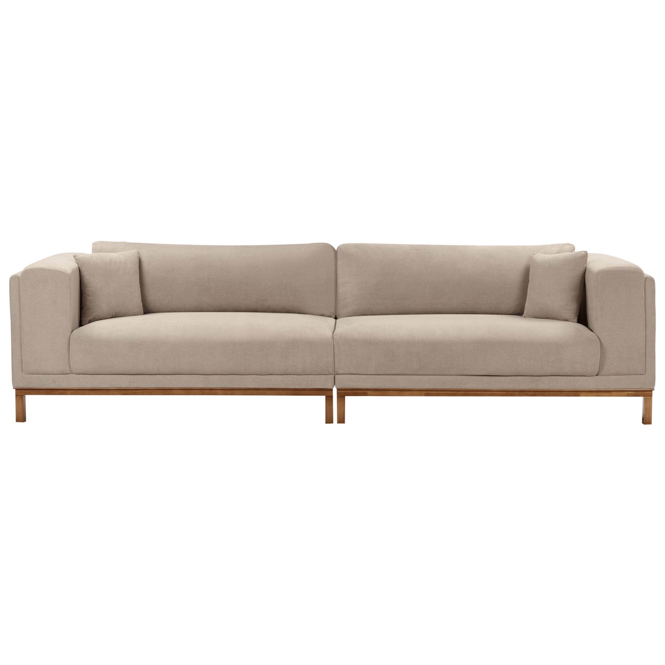 4-SITZER-SOFA Stoff Taupe Veng - Taupe/Beige, Textil (308/79/90cm) - Beliani