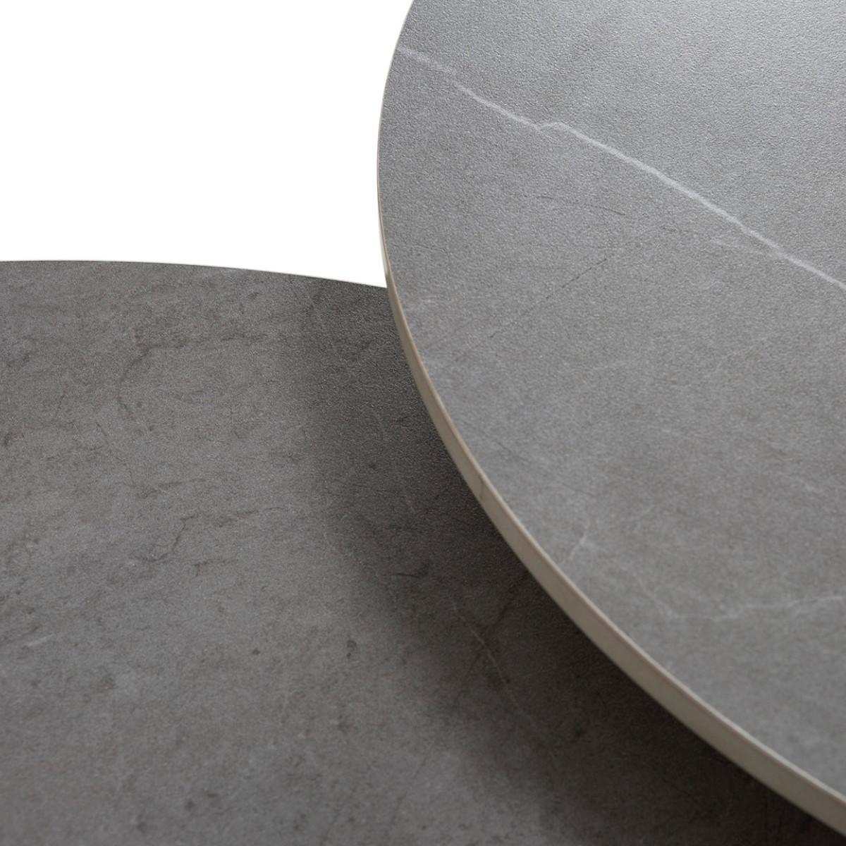 COUCHTISCH (2er-Set) in grau - louna 70/70/40 cm - Schwarz, Stein (70/70/40cm) - Calicosy
