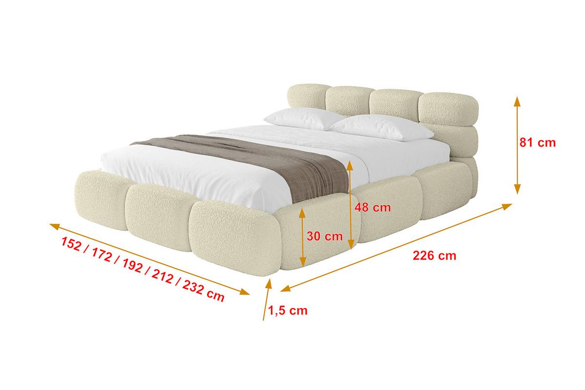 POLSTERBETT mit Bettkasten und Lattenrost, Boxbett ohne Matratze - NOMA 160x200 Beige - Beige, Holzwerkstoff/Textil (160/200cm) - ALTDECOR