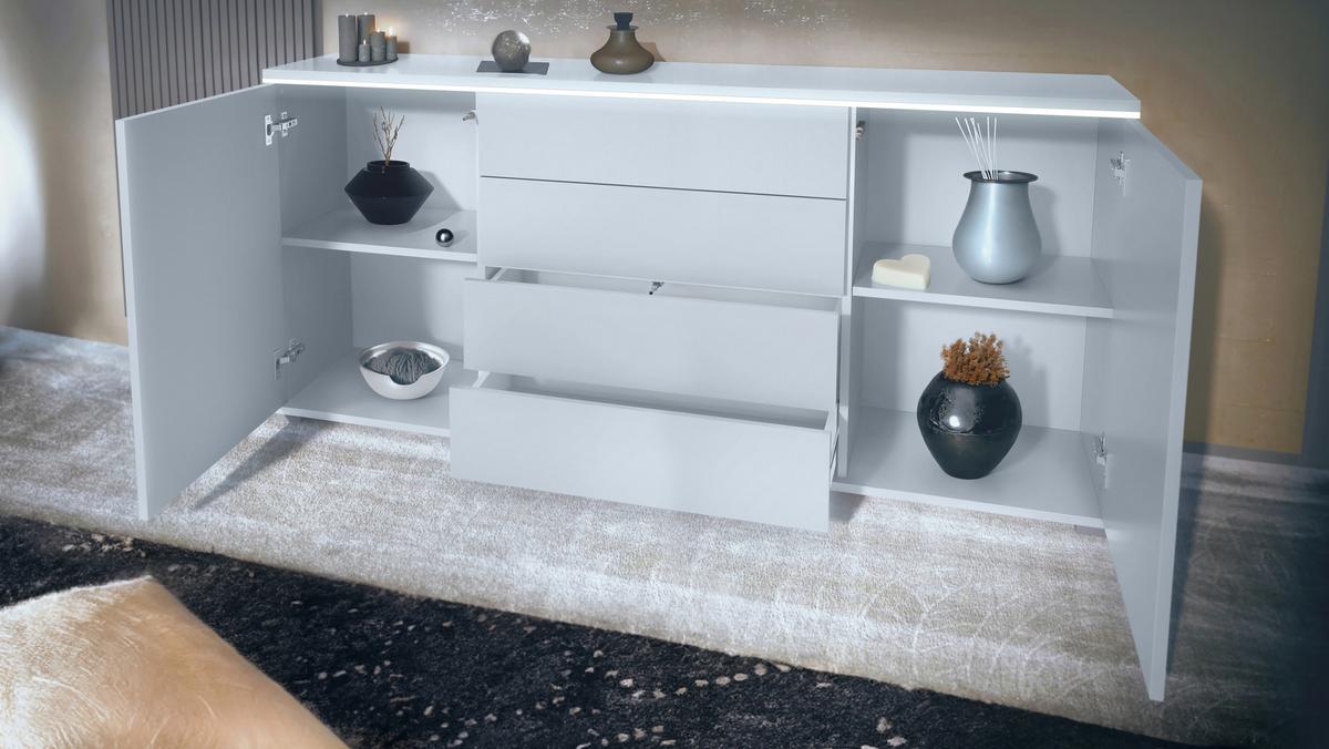 SIDEBOARD Faro Bordeaux Hochglanz - Bordeaux, Holzwerkstoff (166.5/75.5/35cm) - Vladon