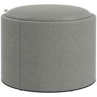 SITZHOCKER Rund mit Polsterung und Stauraum, Klappdeckel, Grau - Grau, Textil (56/42/56cm) - HOMCOM